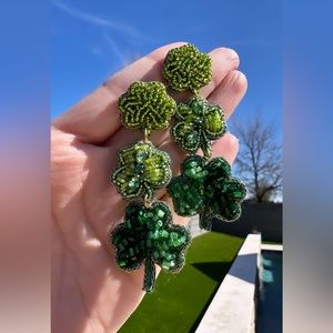 NWT - Shamrock Beaded Earrings